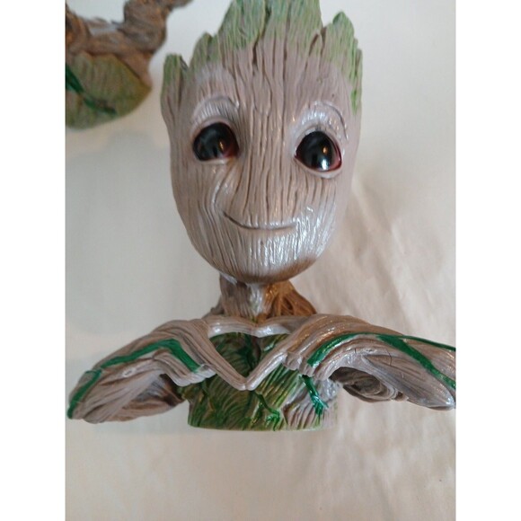 (3)Groot Marvel Guardian Of The Galaxy Baby GROOT FLOWER POT PLANTERS Green-Gray - Picture 13 of 16